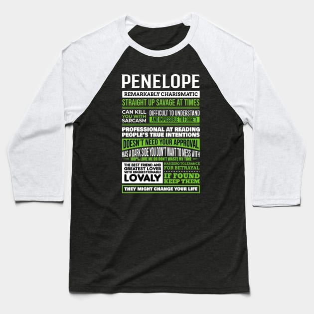 Penelope Baseball T-Shirt by Ban Guns Not Books- Typography fullcolor